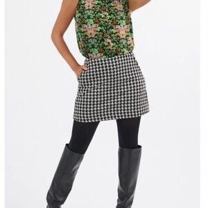 CAbi Black and White Mini Skirt